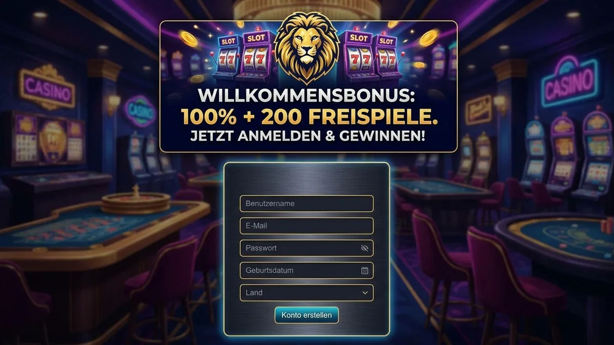 Anmeldung mit Bonus